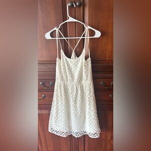 Lacy floral cream/ivory colored dress